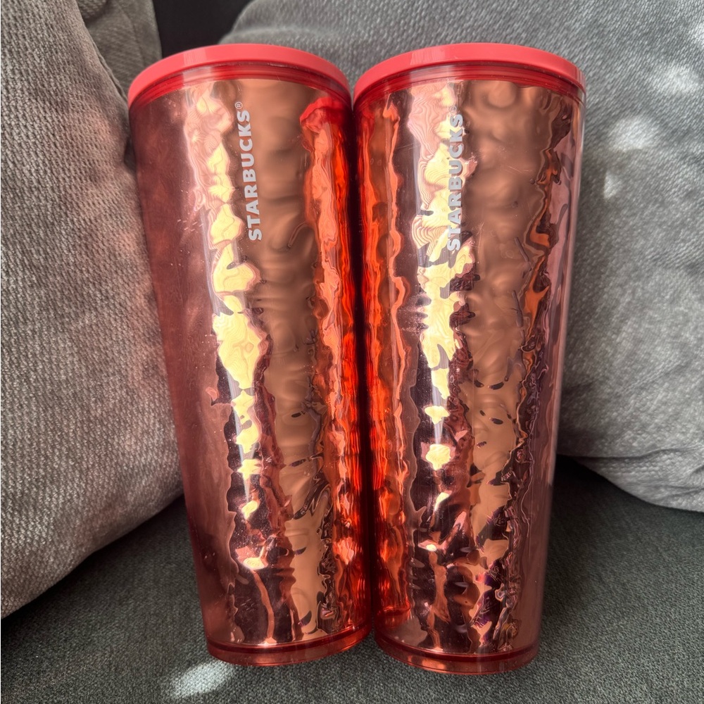 Starbucks Metallic Red Tumblers
